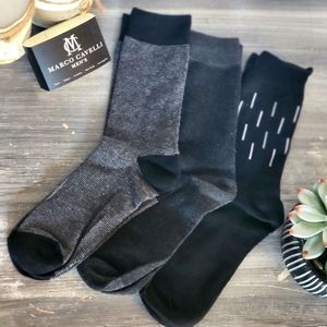𝅺marco Cavelli 3pk Mens Dress Socks NIB